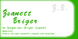 zsanett briger business card